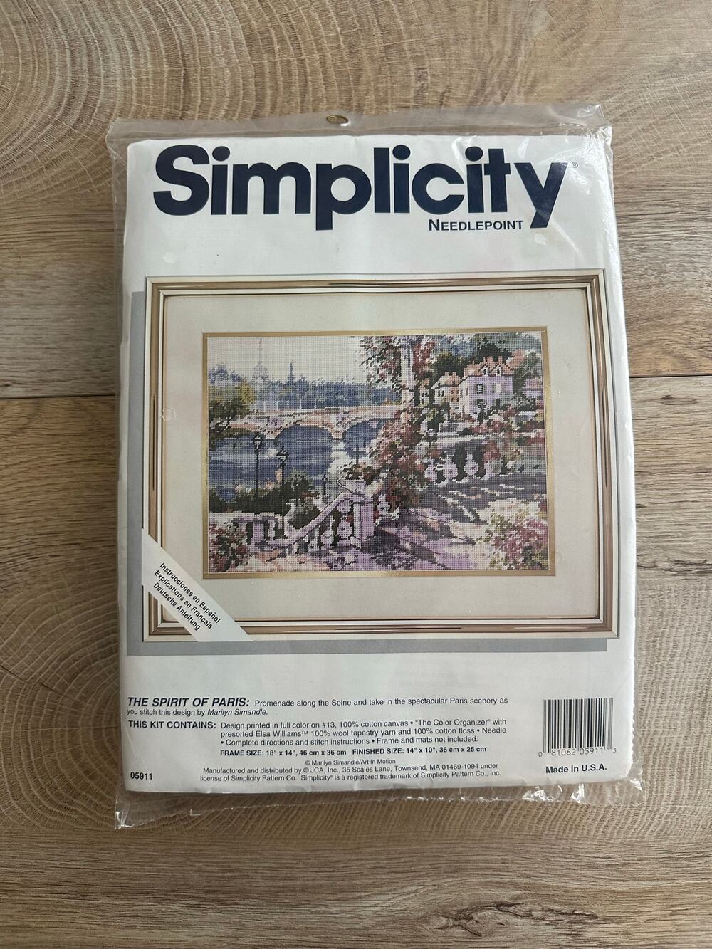 Simplicity The Spirit of Paris Vintage Needlepoint Kit NEW Made in USA